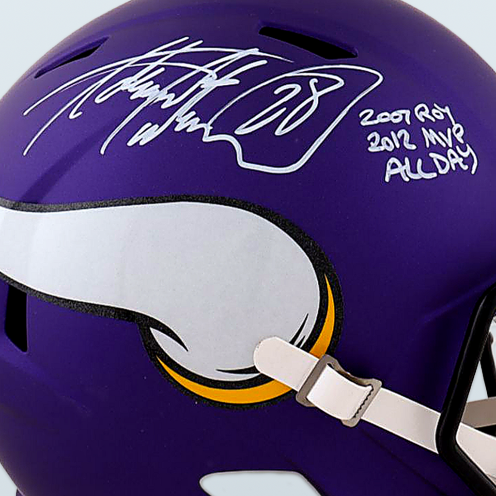 Adrian Peterson - Casco Autografiado Minnesota Vikings