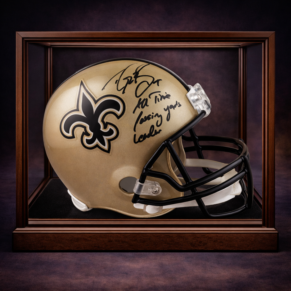 Drew Brees - Casco Autografiado New Orleans Saints