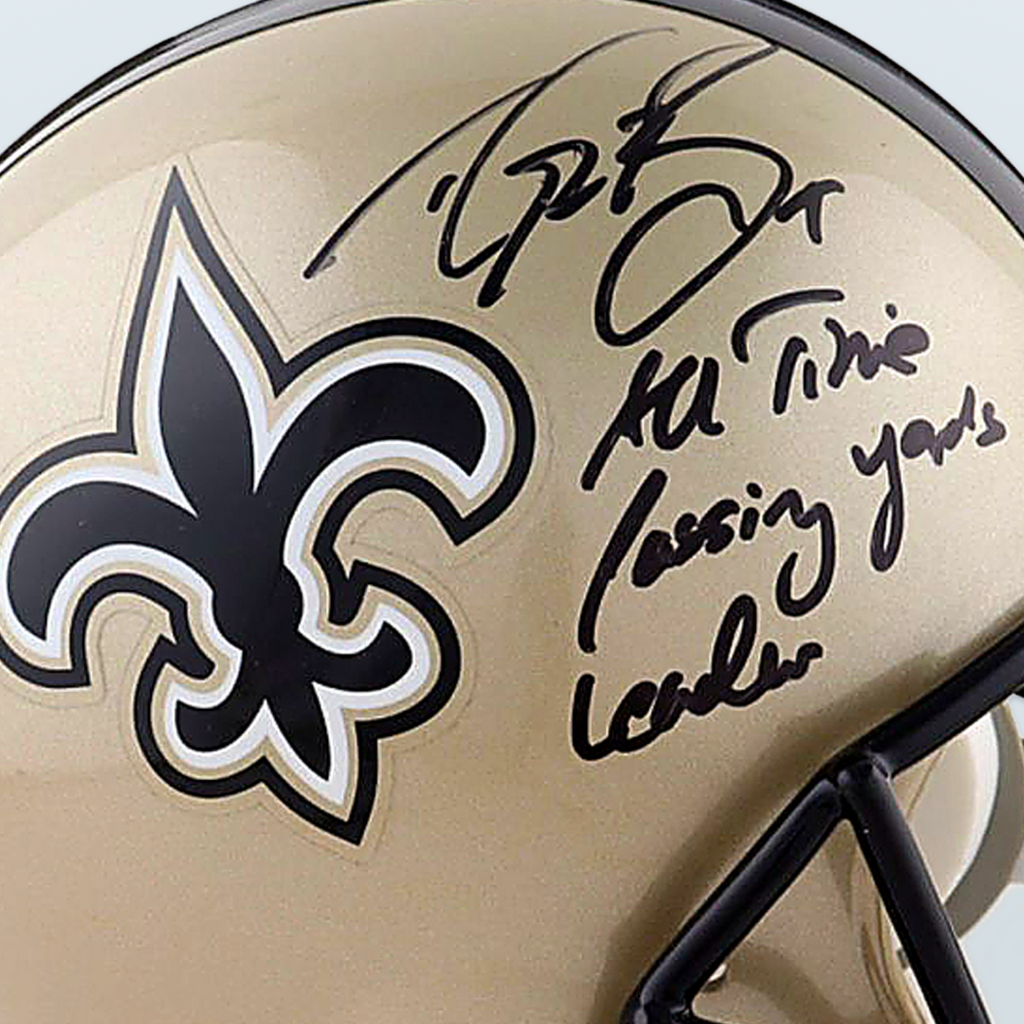 Drew Brees - Casco Autografiado New Orleans Saints