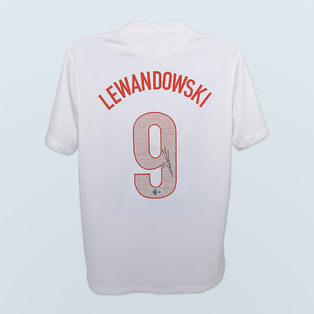 Robert Lewandowski - Jersey Auténtico Autografiado Selección Polonia