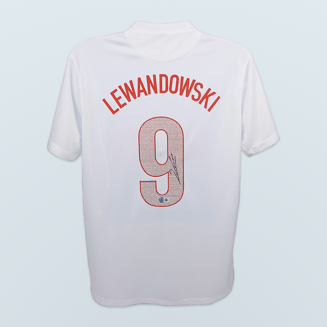 Robert Lewandowski - Jersey Auténtico Autografiado Selección Polonia