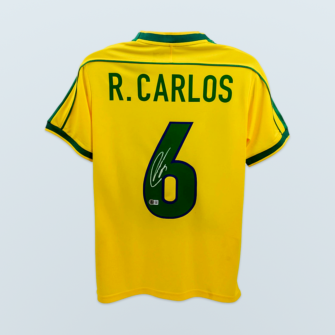 Roberto Carlos - Jersey Auténtico Autografiado Selección Brasil